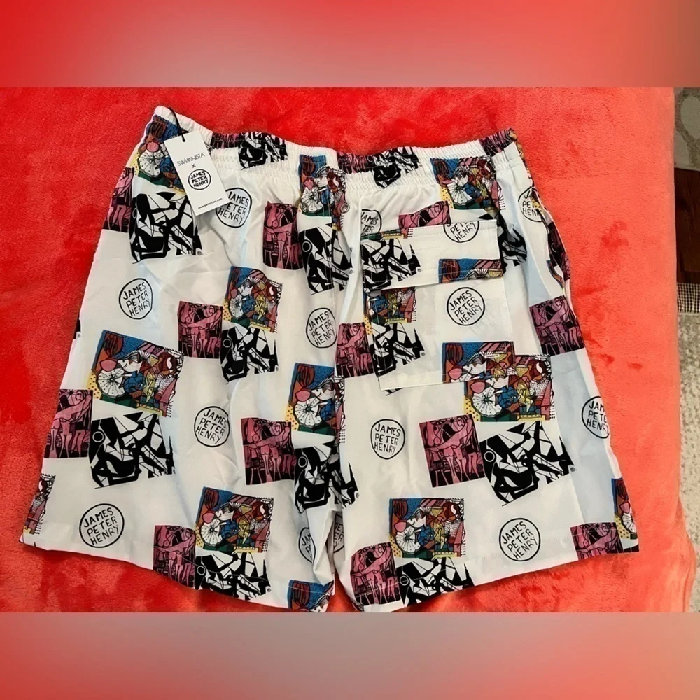 SWIMINISTA X JAMES PETER HENRY L Board Shorts Artwork Toss Print